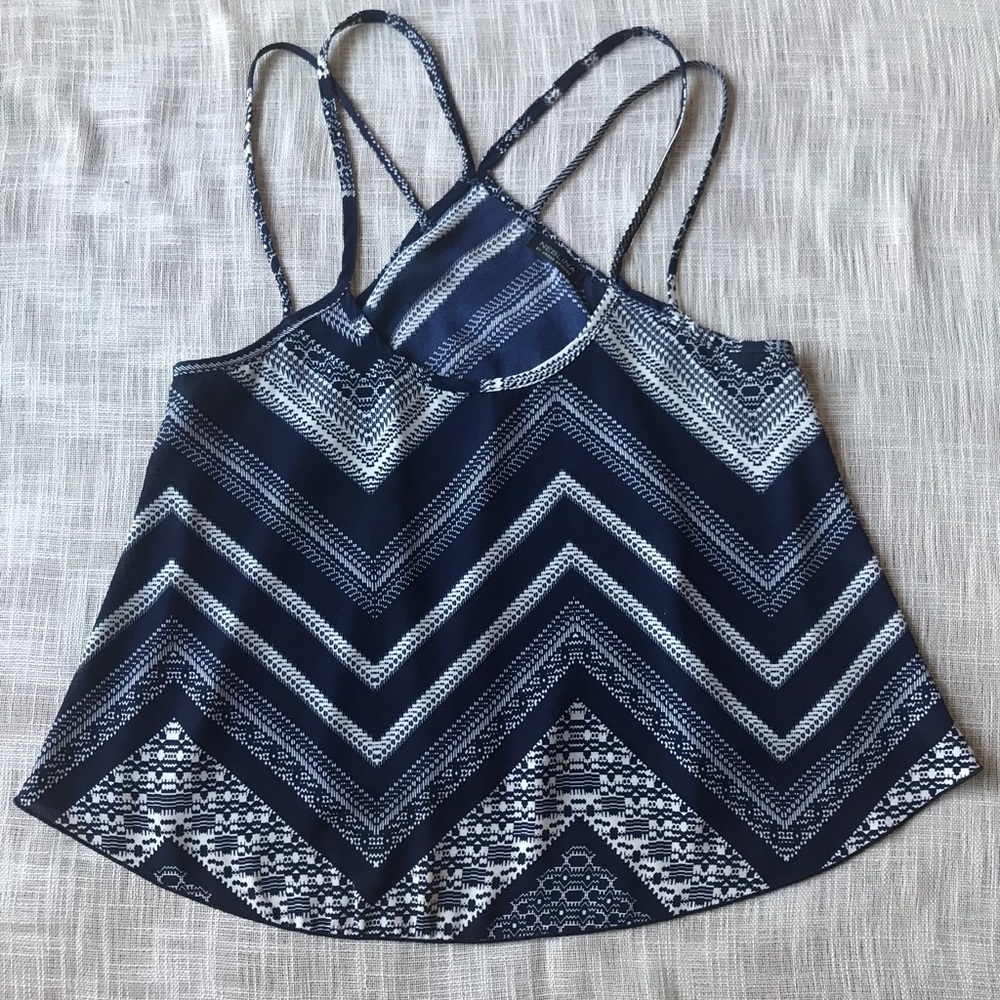 Neblina Navy Blue and White Summer Tank